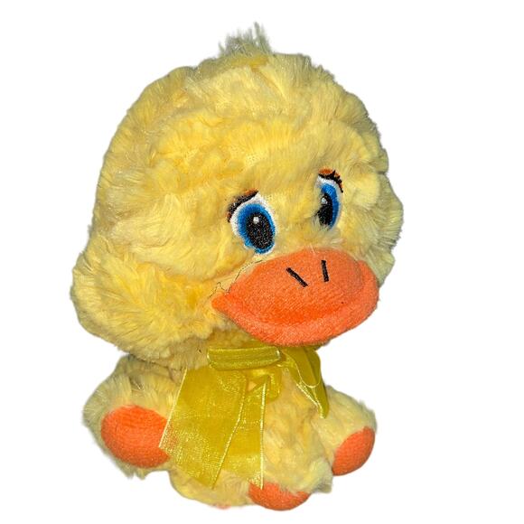 Walmart Plush Duck Ribbon Bow Nursery Shower Stitched Eyes Stuffed Animal 8" - Picture 3 of 9